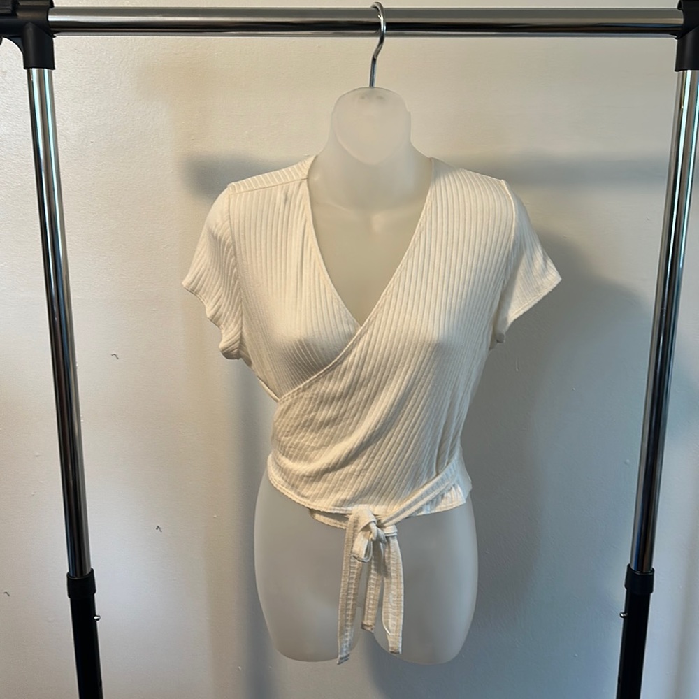 Reformation Wrap Top Cream XL